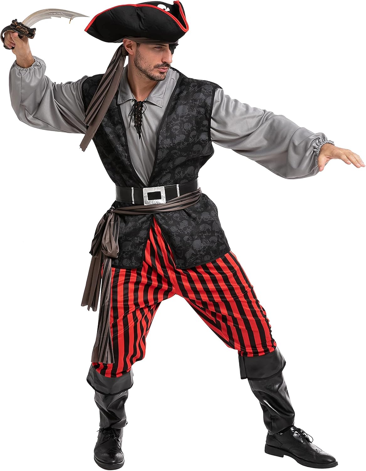 Spooktacular Creations Adult Men Pirate Costume for Halloween, Costume Party, Trick or Treating, Cosplay Party-2