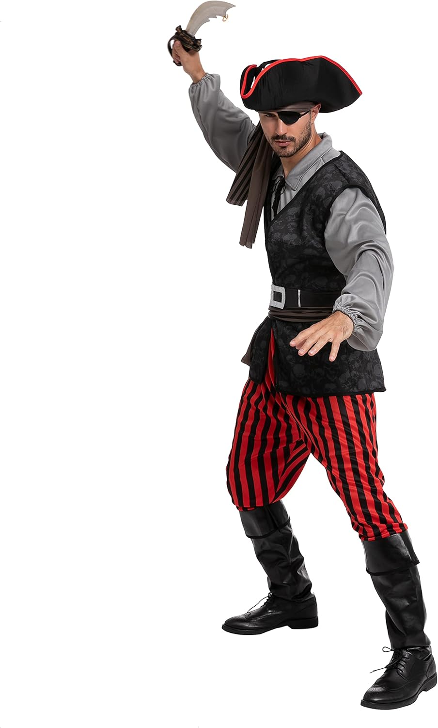 Spooktacular Creations Adult Men Pirate Costume for Halloween, Costume Party, Trick or Treating, Cosplay Party-4