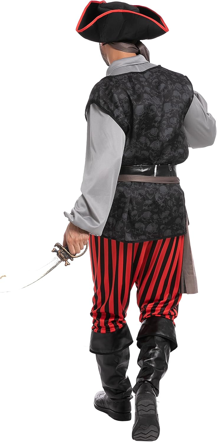 Spooktacular Creations Adult Men Pirate Costume for Halloween, Costume Party, Trick or Treating, Cosplay Party-5