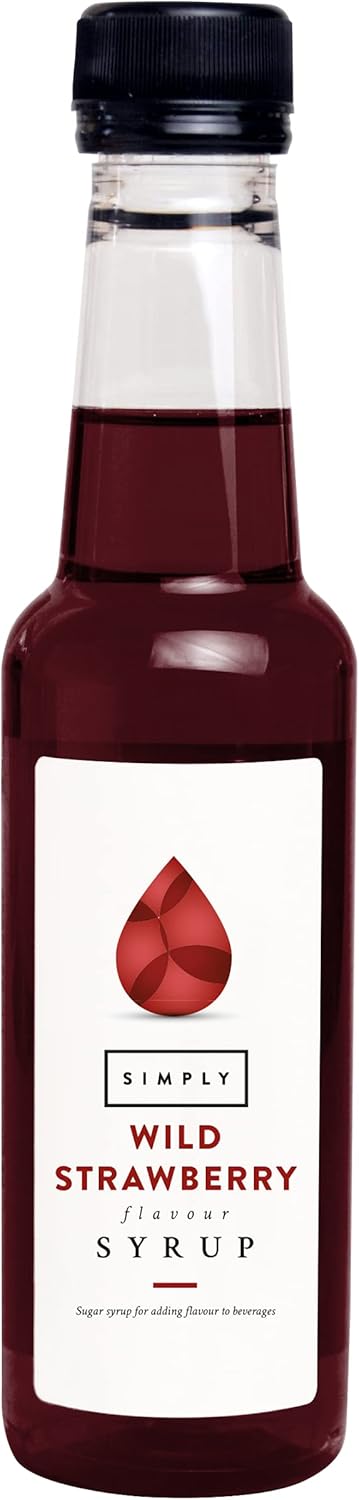 Simply Wild Strawberry Syrup, Vegan & Nut Free Flavoured Syrup for Coffee, Cocktails & Baking (250ml)-0