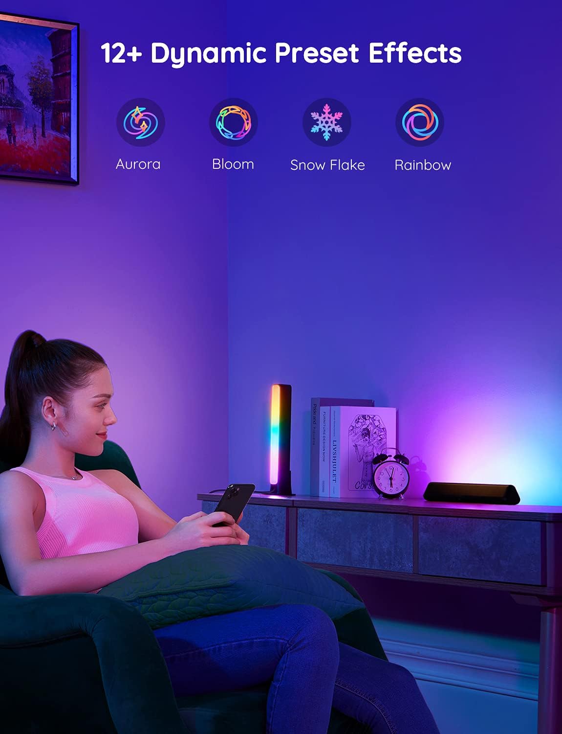 Govee LED Light Bars, Smart WiFi RGBIC TV Backlight, Gaming Lights with Scene and Music Modes, Play Light Bar for PC, TV, Room Decoration, Work with Alexa & Google Assistant-6