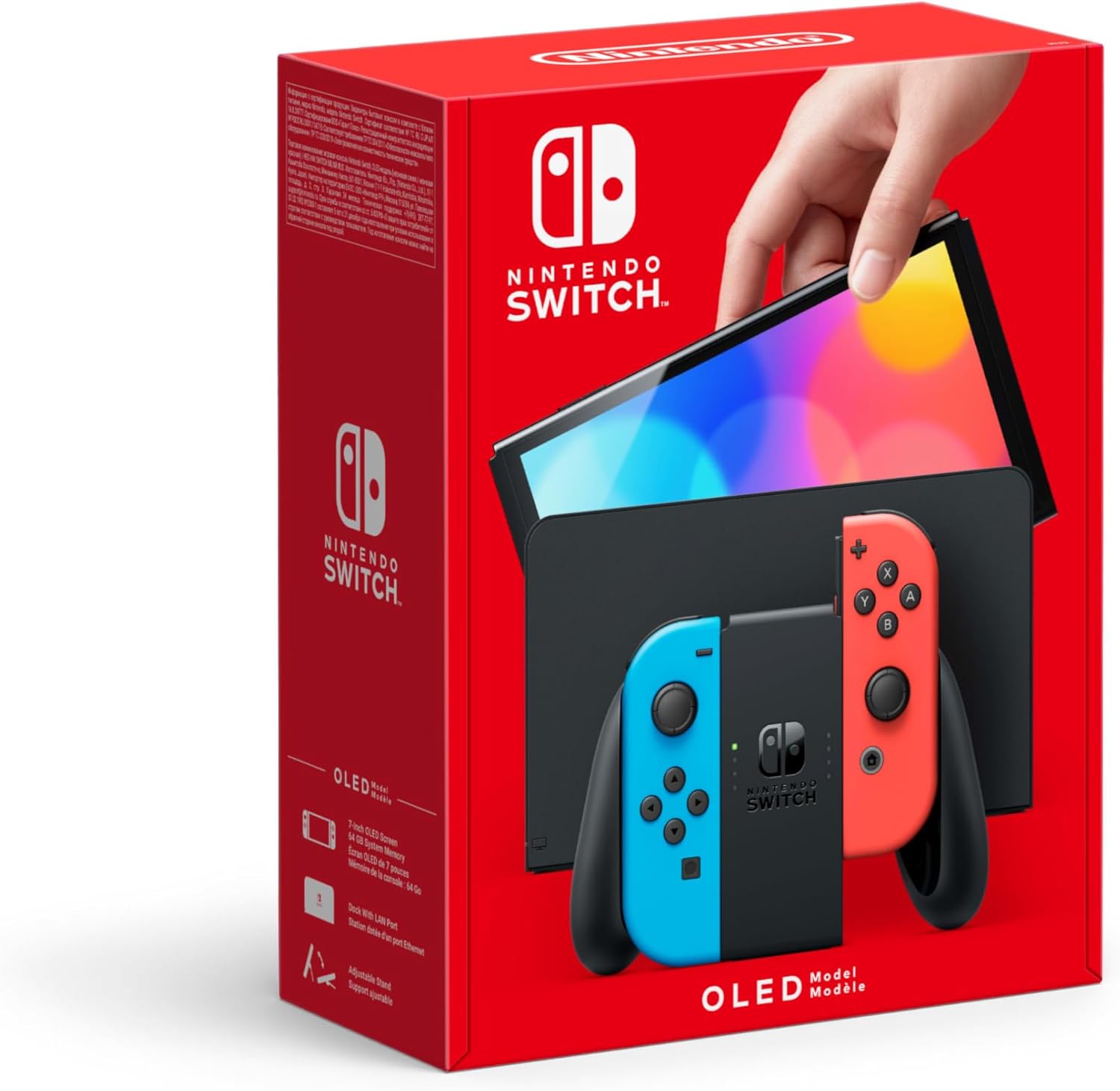 Nintendo Switch (OLED Model) - Neon Blue/Neon Red-0