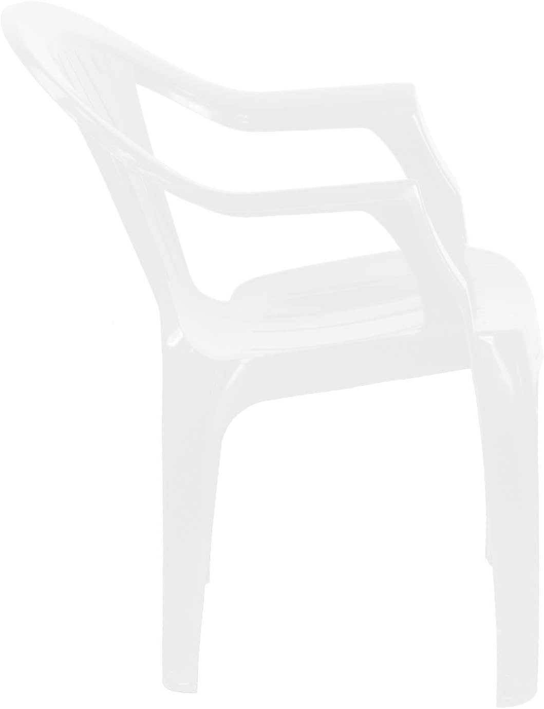 simpahome Stackable Low Back Plastic Garden Chairs - WHITE - Set of 8 Chairs for Indoor or Outdoor Use.-4