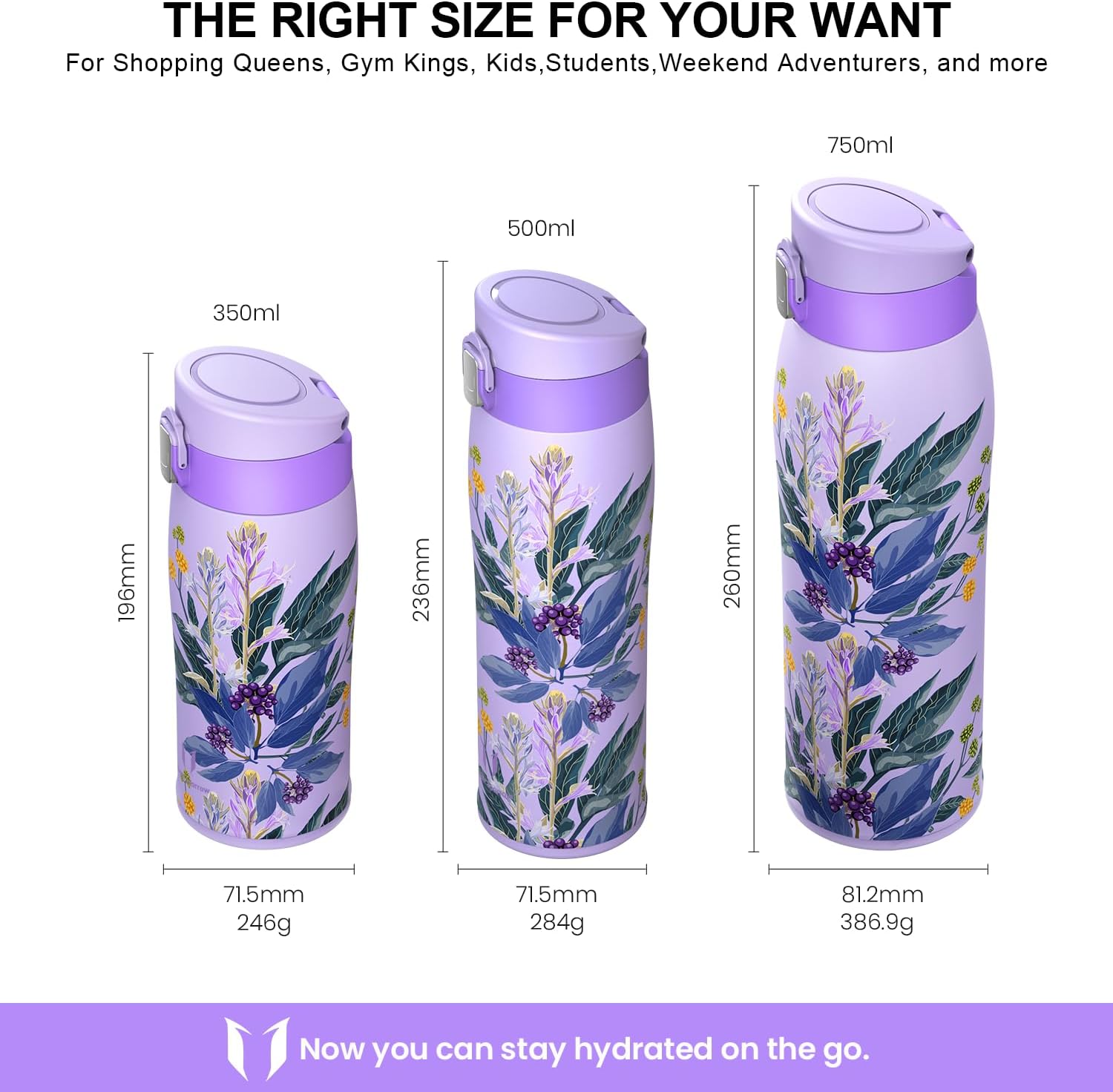 Super Sparrow Water Bottle Stainless Steel - Travel Mug - 350ml, 500ml, 750ml - Insulated Metal Water Bottle - BPA Free - Leakproof Drinks Bottle - Sports Water Bottle-2