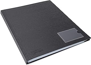 Rapesco 1650 Germ-Savvy Antibacterial, Hardcover Polypropylene Presentation Folder 36 Pockets A4, Black