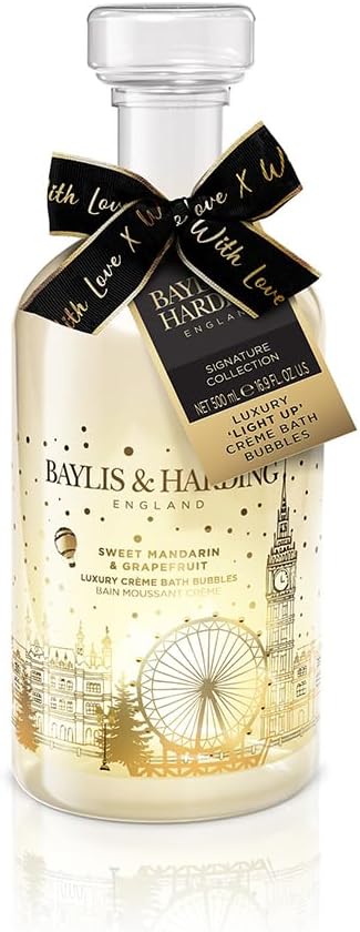 Baylis & Harding Sweet Mandarin & Grapefruit Luxury Lit Bath Bubbles Decanter Gift (Pack of 1) - Vegan Friendly-0