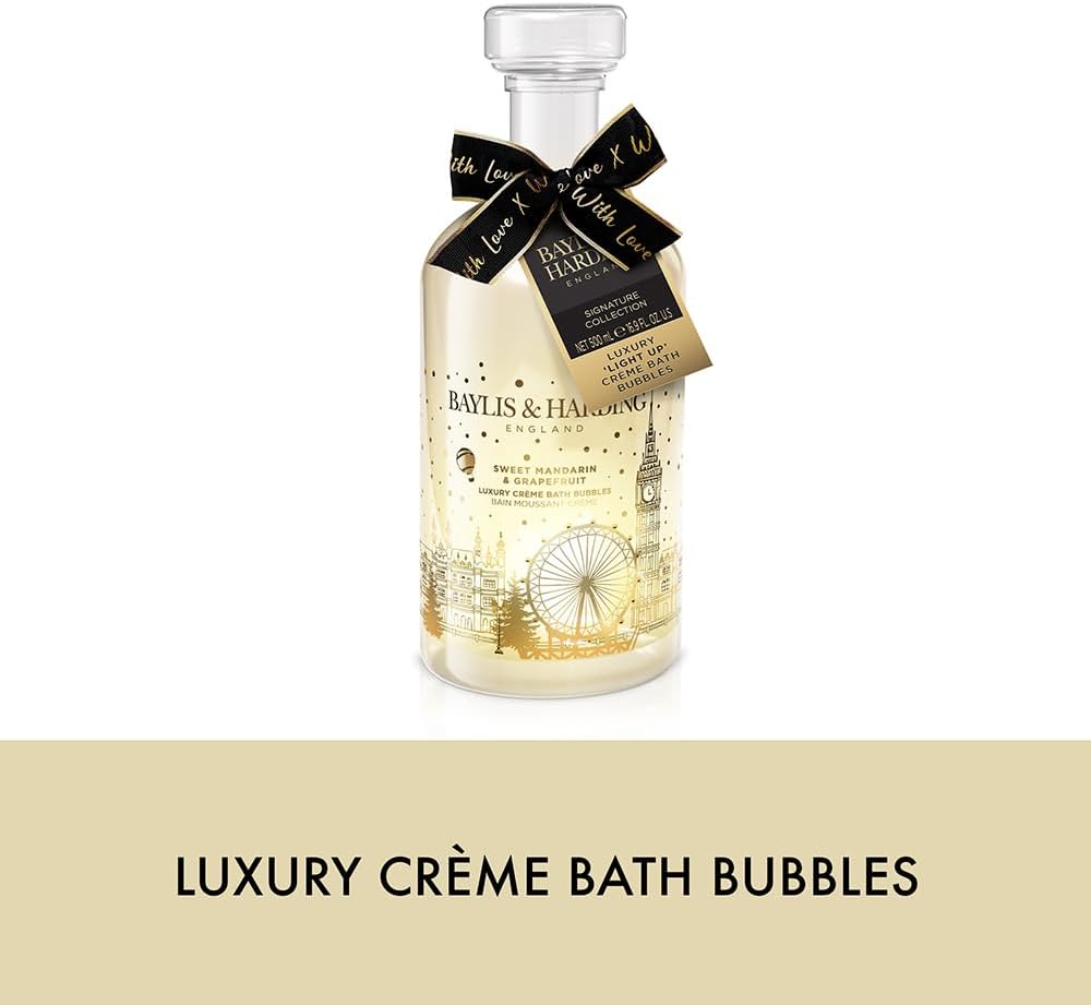 Baylis & Harding Sweet Mandarin & Grapefruit Luxury Lit Bath Bubbles Decanter Gift (Pack of 1) - Vegan Friendly-2