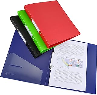 Rapesco 1658 Germ-Savvy Antibacterial, A4 2-Ring PP Ring Binder, 35 mm Spine, Assorted Colours, Set of 4