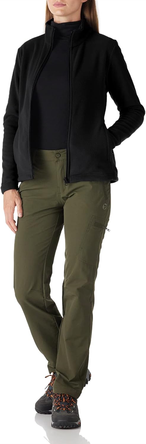 Outdoor Ventures Womens Fleece Jackets Ladies Lightweight Warm Full Zip Coat Soft Outerwear Running Jacket With 4 Large Pockets-1