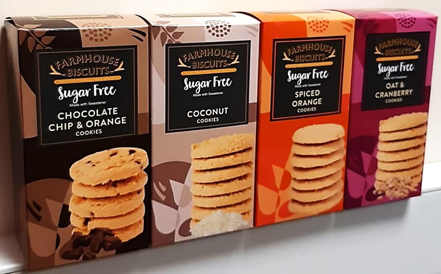 Farmhouse Biscuits Sugar Free Cookies Collection - Chocolate Chip & Orange Cookies, Coconut Cookies, Oat & Cranberry and Spiced Orange Cookies-7