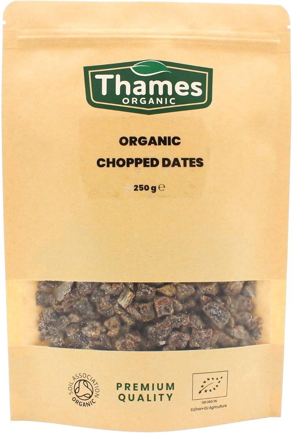 Organic Chopped Dates-Certified Organic, Non-GMO, Vegan, No Additives, No Preservatives, Resealable Bag by Thames Organic 500g-1