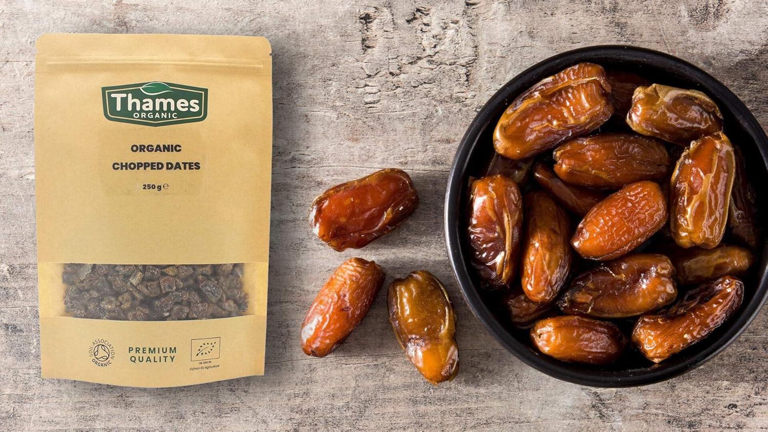 Organic Chopped Dates-Certified Organic, Non-GMO, Vegan, No Additives, No Preservatives, Resealable Bag by Thames Organic 500g-3