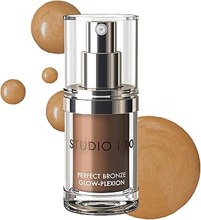 Studio 10 Perfect Bronze Glow-plexion - Liquid Bronzer and Illuminator - Bronzer Drops for Mature Skin - Targets Wrinkles and Shields Against Environmental Aggressors