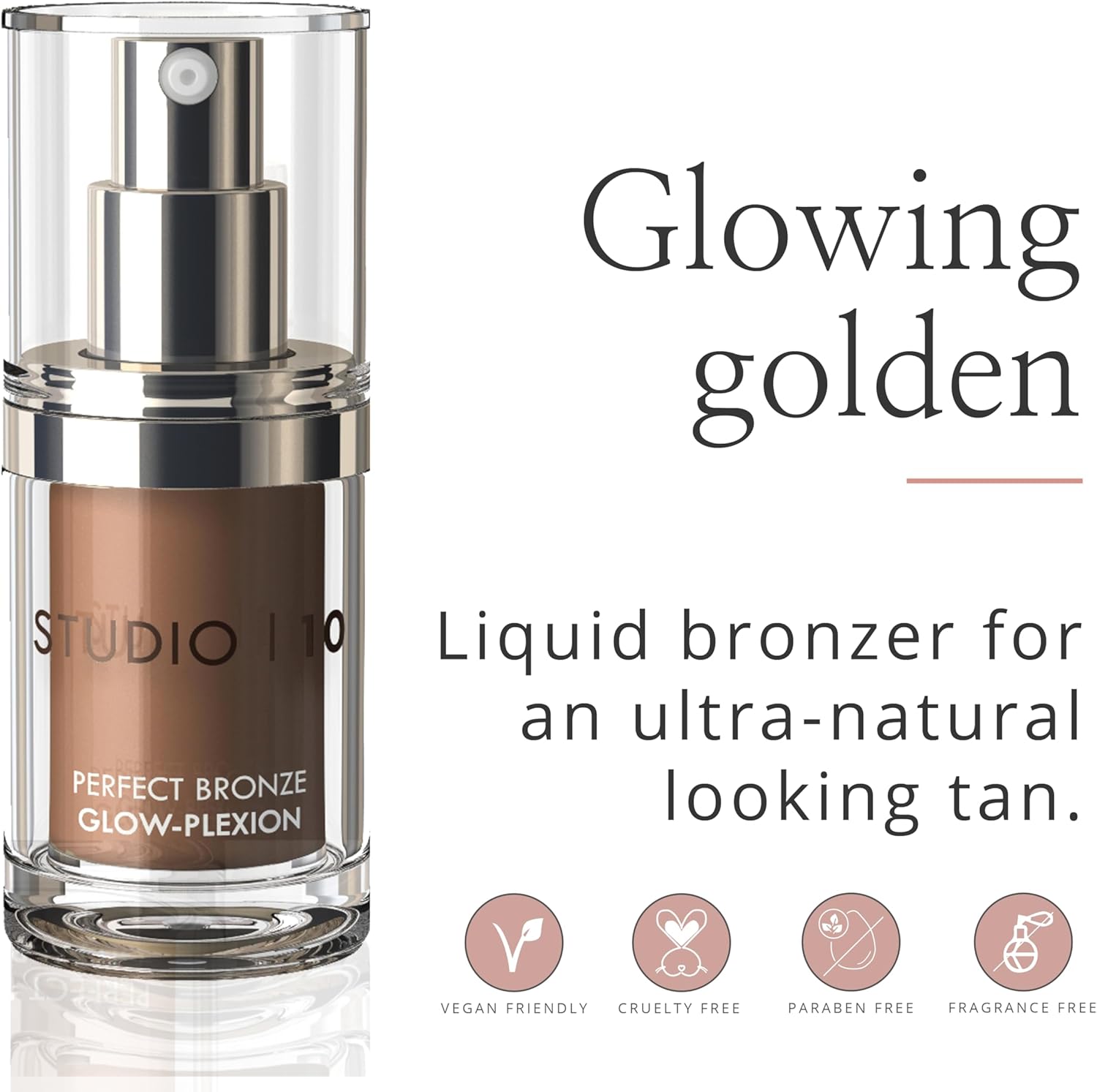 Studio 10 Perfect Bronze Glow-plexion - Liquid Bronzer and Illuminator - Bronzer Drops for Mature Skin - Targets Wrinkles and Shields Against Environmental Aggressors-1