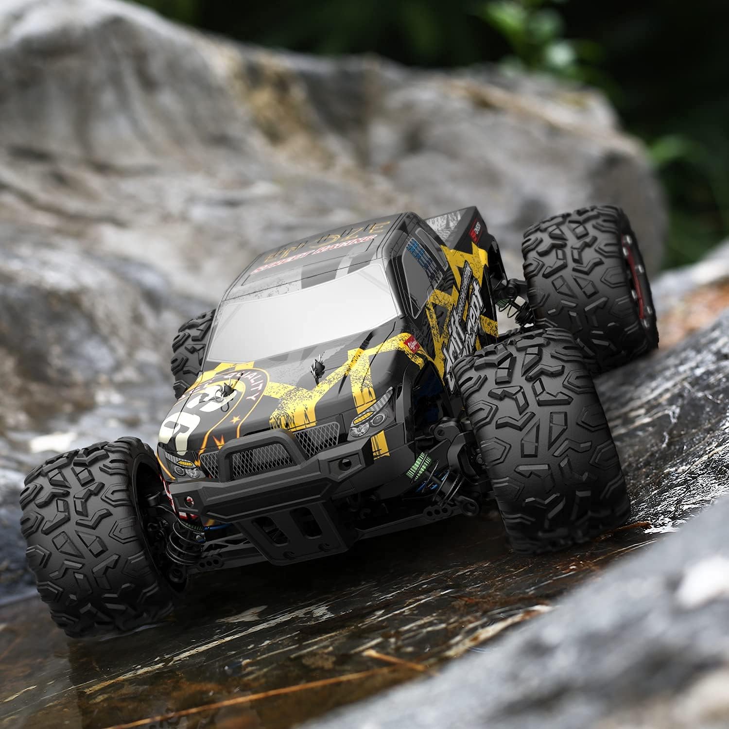 DEERC Brushless Remote Control Car, 4WD High Speed RC Car 37 MPH, 2 Battery for 40+ Min Play, 1:18 Scale Monster Truck with Light, All Terrain Off Road Truck 2 Shell, Gift for Adults, Kids (300E)-8