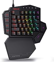 Redragon K585 DITI One-Handed RGB Mechanical Gaming Keyboard, Type-C Wired Professional Gaming Keypad with 7 Onboard Macro Keys, Detachable Wrist Rest, Linear Red Switch, 42 Keys