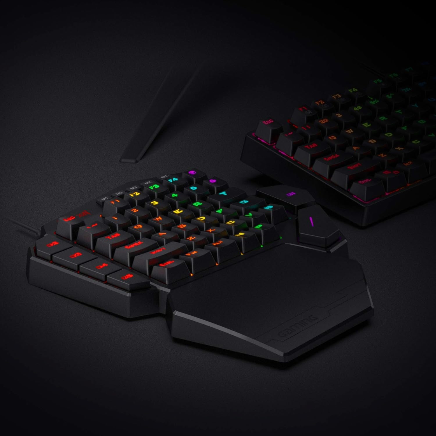 Redragon K585 DITI One-Handed RGB Mechanical Gaming Keyboard, Type-C Wired Professional Gaming Keypad with 7 Onboard Macro Keys, Detachable Wrist Rest, Linear Red Switch, 42 Keys-4