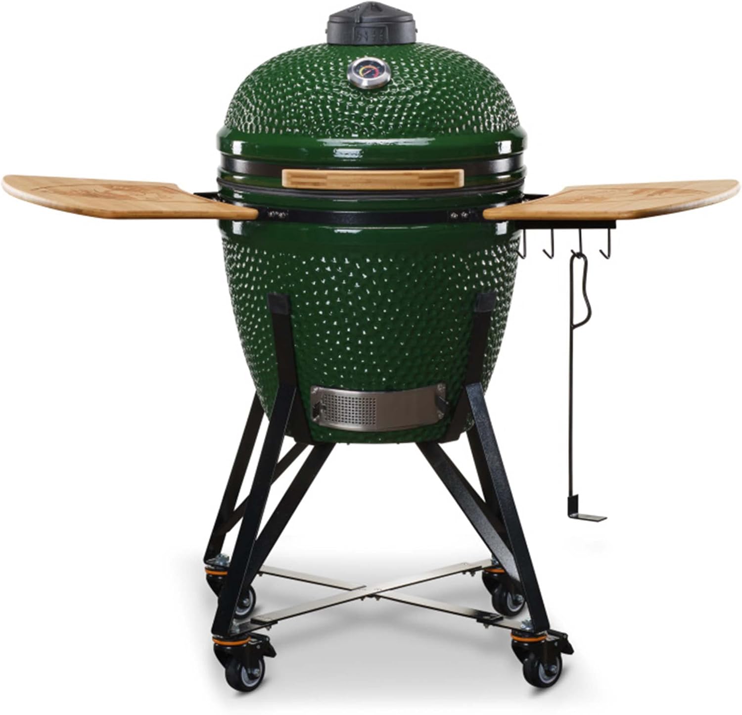 KAMADO BONO Green Egg BBQ Grill, 21" I Kamado BBQ Charcoal Grill with Dual Zone Grilling System I Ceramic BBQ Smoker for Cooking, Smoking & Baking-0