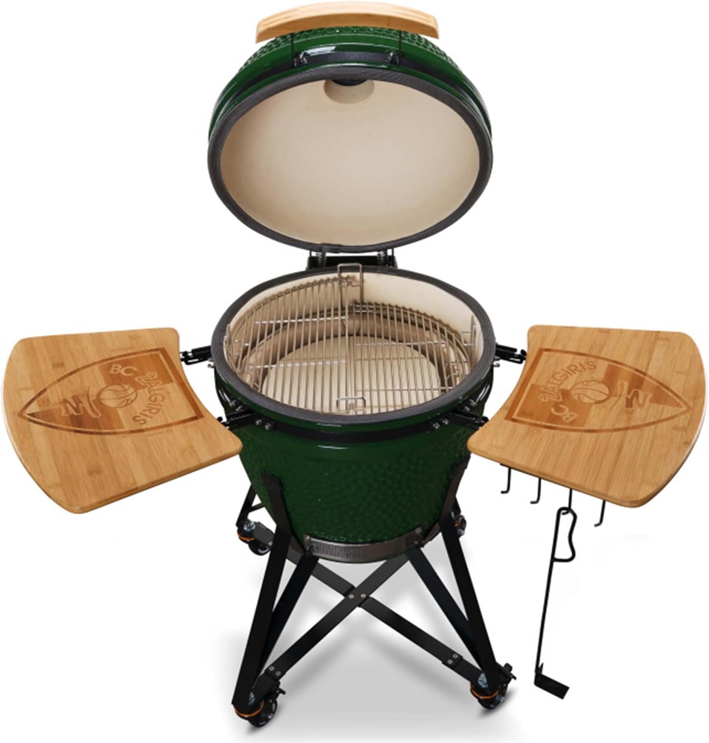 KAMADO BONO Green Egg BBQ Grill, 21" I Kamado BBQ Charcoal Grill with Dual Zone Grilling System I Ceramic BBQ Smoker for Cooking, Smoking & Baking-1