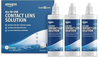 Amazon Basic Care All-In-One Solution for Soft Contact Lenses, 3 x 360ml