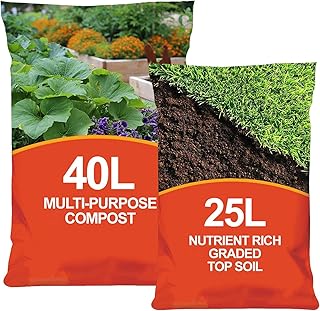 simpahome Multi Purpose Nutrient Rich 40L Potting Compost & 25L Nutrient Rich Top Soil Combo