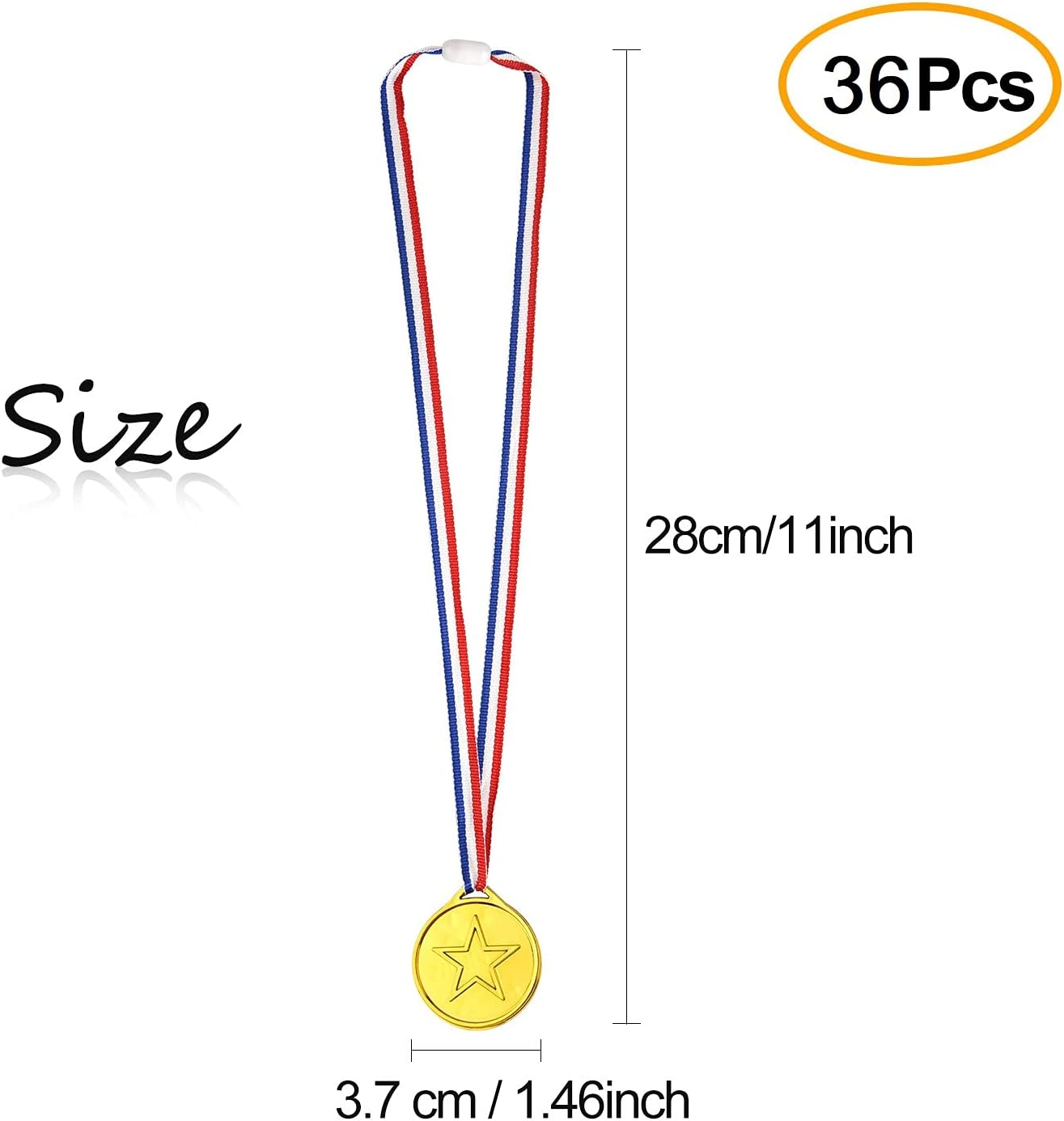 FEPITO 36 Pcs Gold Winner Medals Plastic Medals Gold Medal Party Favor Decorations and Sports Awards-1