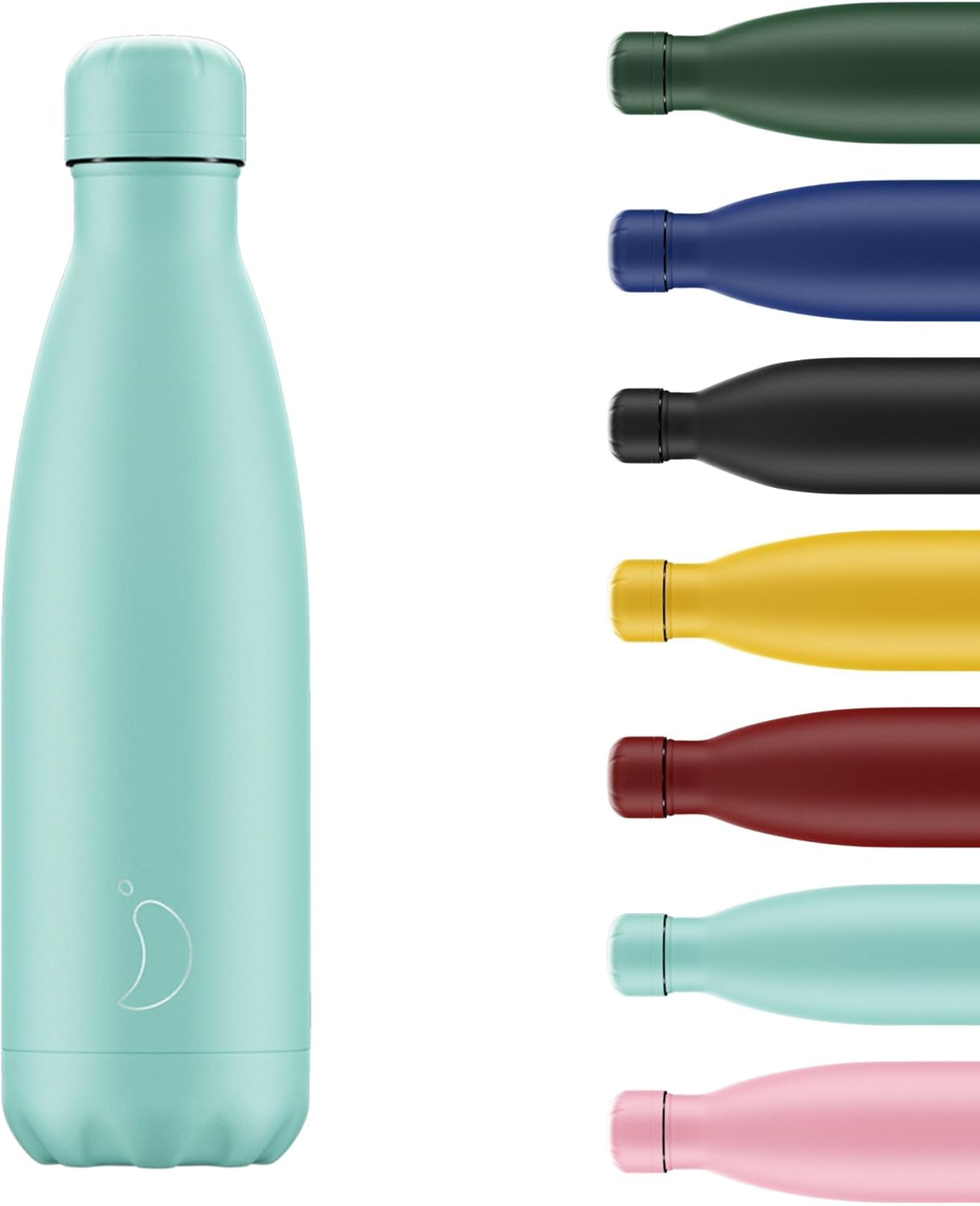 Chilly's Water Bottle - Stainless Steel and Reusable - Leak Proof, Sweat Free - Pastel - All Green, 500ml-0