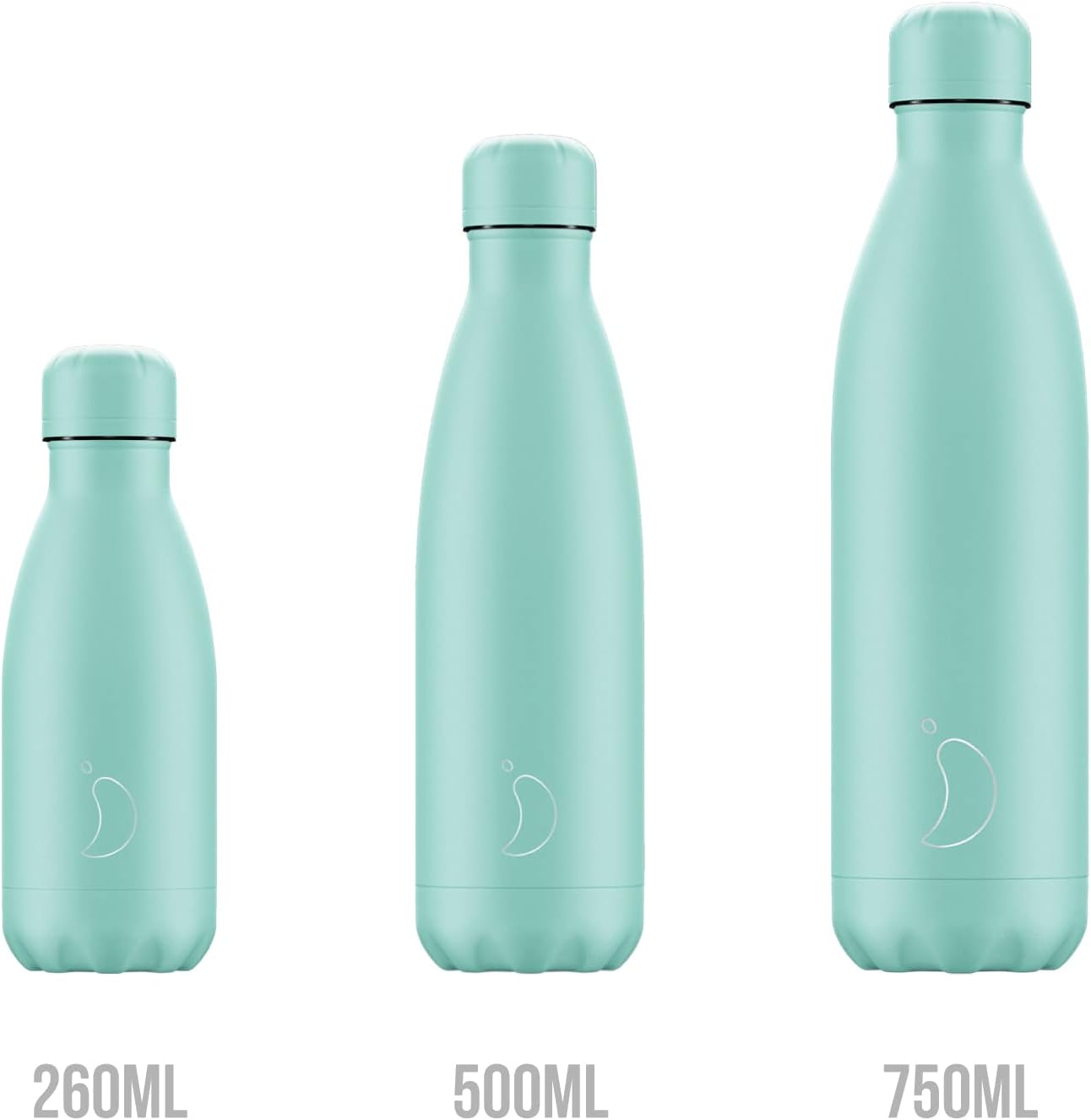 Chilly's Water Bottle - Stainless Steel and Reusable - Leak Proof, Sweat Free - Pastel - All Green, 500ml-1