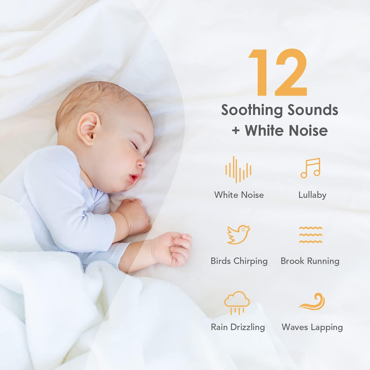 One Fire Night Light Kids Night Light, 12 White Noise+35 RGB Lightings Baby Night Light Newborn Baby Light, Portable+Dimmable+USB Rechargeable Night Lights for Kids, Night Lamp Night Light Kids Lamp-1