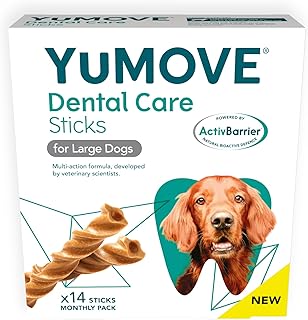 YuMOVE Dental Care | Dental Sticks for Large Dogs | 14 Pack | Tasty Chews with Natural Ingredients which Target Plaque & Freshen Breath