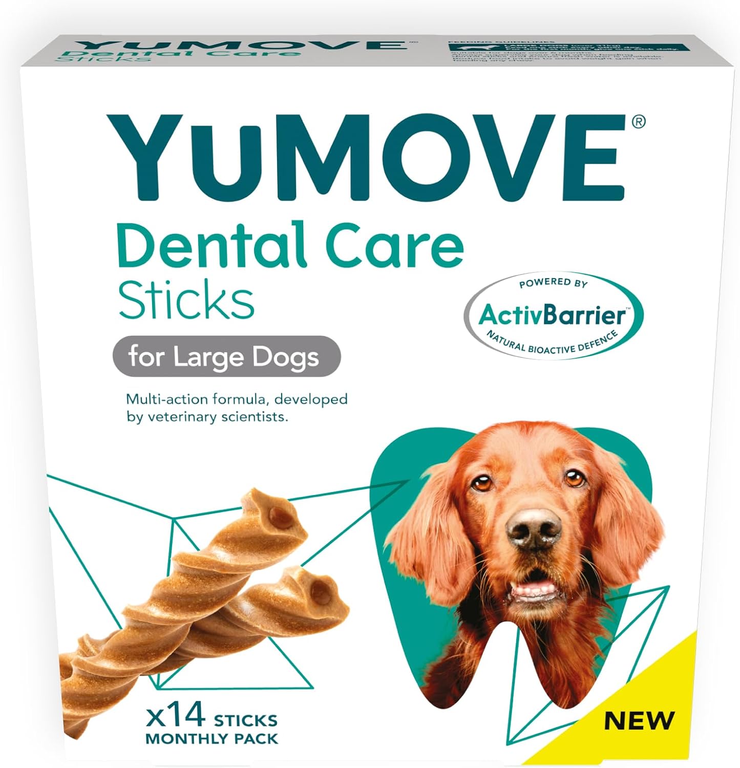 YuMOVE Dental Care | Dental Sticks for Large Dogs | 14 Pack | Tasty Chews with Natural Ingredients which Target Plaque & Freshen Breath-0