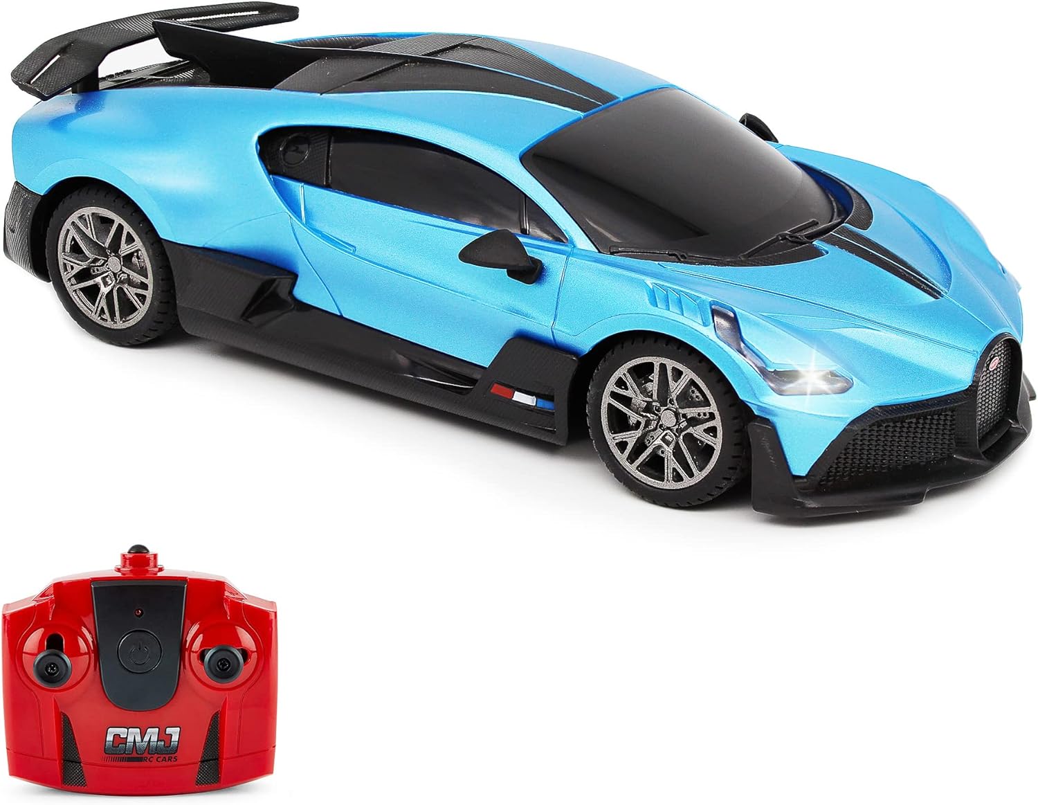 CMJ RC Cars Bugatti Divo Blue Remote control Radio Car 1:24 Officially Licensed 1:24 Scale Working Lights 2.4Ghz-0