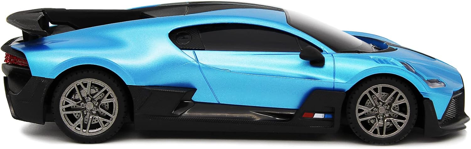 CMJ RC Cars Bugatti Divo Blue Remote control Radio Car 1:24 Officially Licensed 1:24 Scale Working Lights 2.4Ghz-4