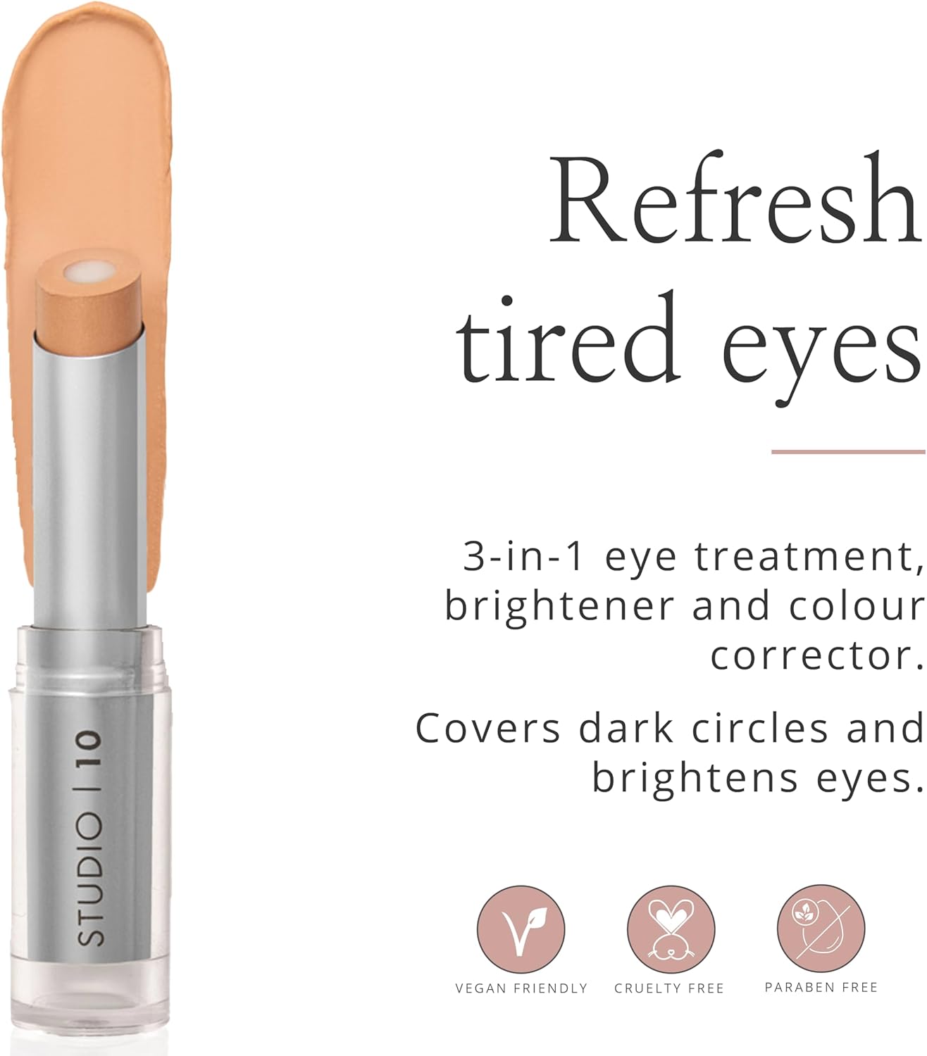 Studio 10 Hydra-Lift Corrector - Brightening Concealer to Refresh Skin - Hydrating Under Eye Concealer & Brightener for Mature Skin - Full Coverage Concealer (Medium Shade)-1