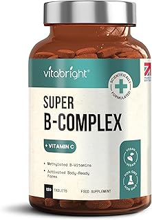 Vitamin B Complex High Strength Tablets - All Activated & Methylated B Vitamins Including Vitamin B12 and Folate, Vitamin B6, Vitamin B3, Vitamin B5, B1, B2, B8, VitaBright Methyl B Complex Vitamins