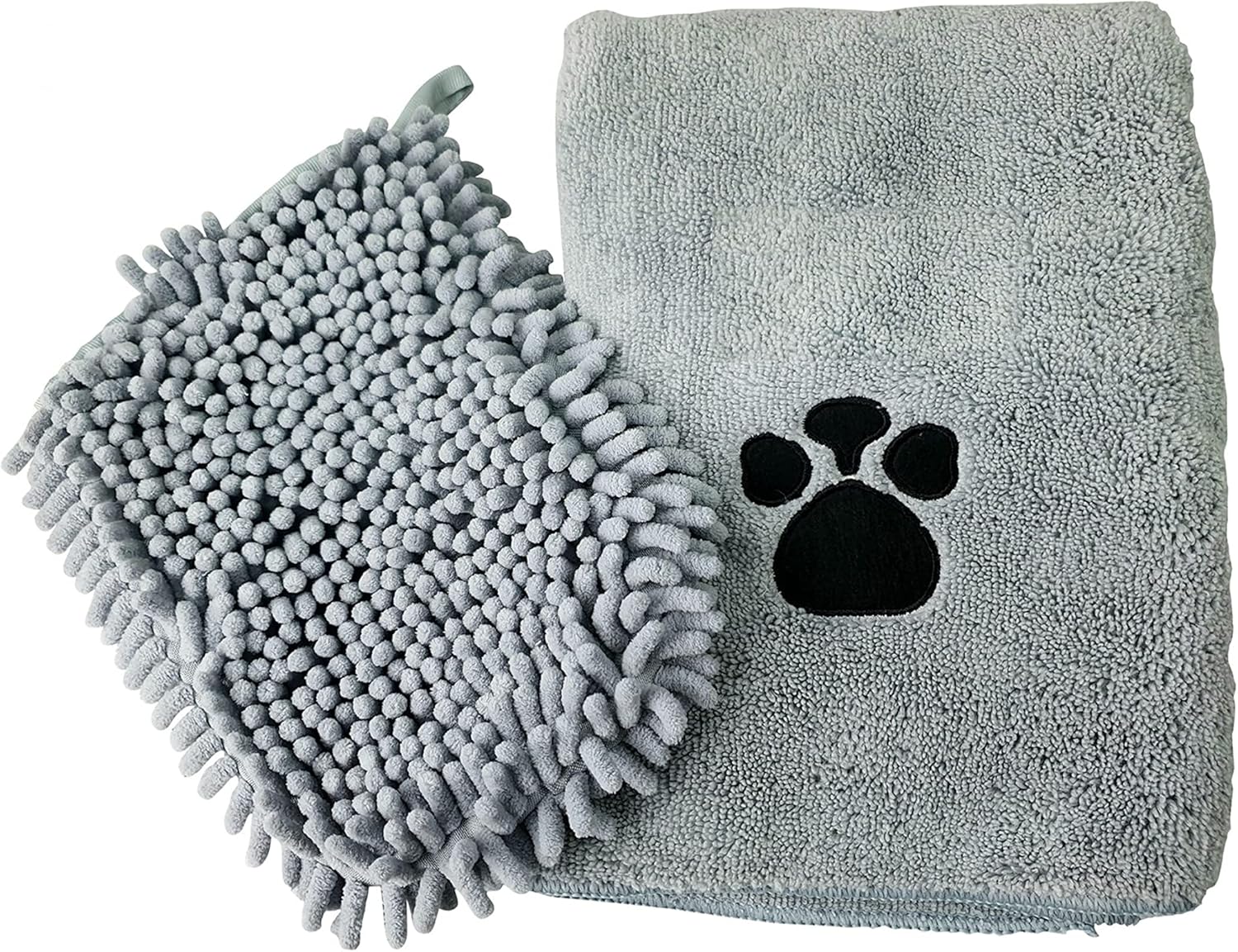 Pet Towels Super Absorbent Microfiber And Pet Mitt with Ultra Soft Quick Dry for Dogs, Puppy, Pet Random Colour Supply Grey OR Brown-0