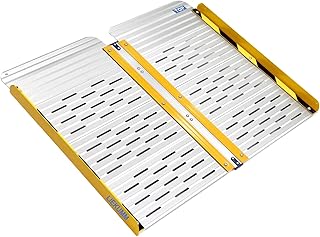 LIEKUMM 61 x 73 cm Wheelchair Ramp, Foldable Wheelchair Ramp, up to 300 kg, Aluminium Threshold Ramp for Steps, Thresholds, Stairs, Obstacles