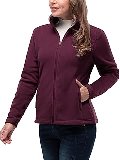 33,000ft Womens Fleece Jackets Ladies Lightweight Warm Full Zip Coat Breathable Microfleece Ladies Sweater Casual Long Sleeve, Ideal for Travelling Outdoor Sport