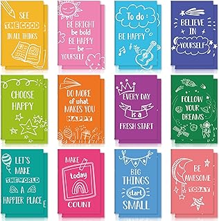 Zonon 24 Pcs Mini Colorful Notebooks Bulk Gifts, Funny Motivational Journals Notepads Inspirational Notepads Small Pocket Notebook Teacher Office Prizes Travel(Happy Style)