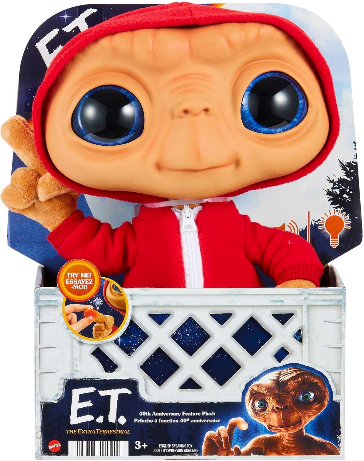 Mattel ​E.T. The Extra-Terrestrial 40th Anniversary Plush Figure with Lights and Sounds, Soft Toy for Gifts and Collectors, HHX97-5