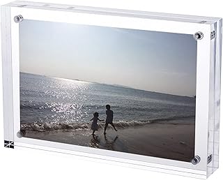 TRIXES A4 Acrylic Photo Frame - Magnetic Multi-Purpose Glass Effect Picture Frame Perfect to Display on Your Desk or Stand on Your Sideboard or Rest on the Wall Shelf