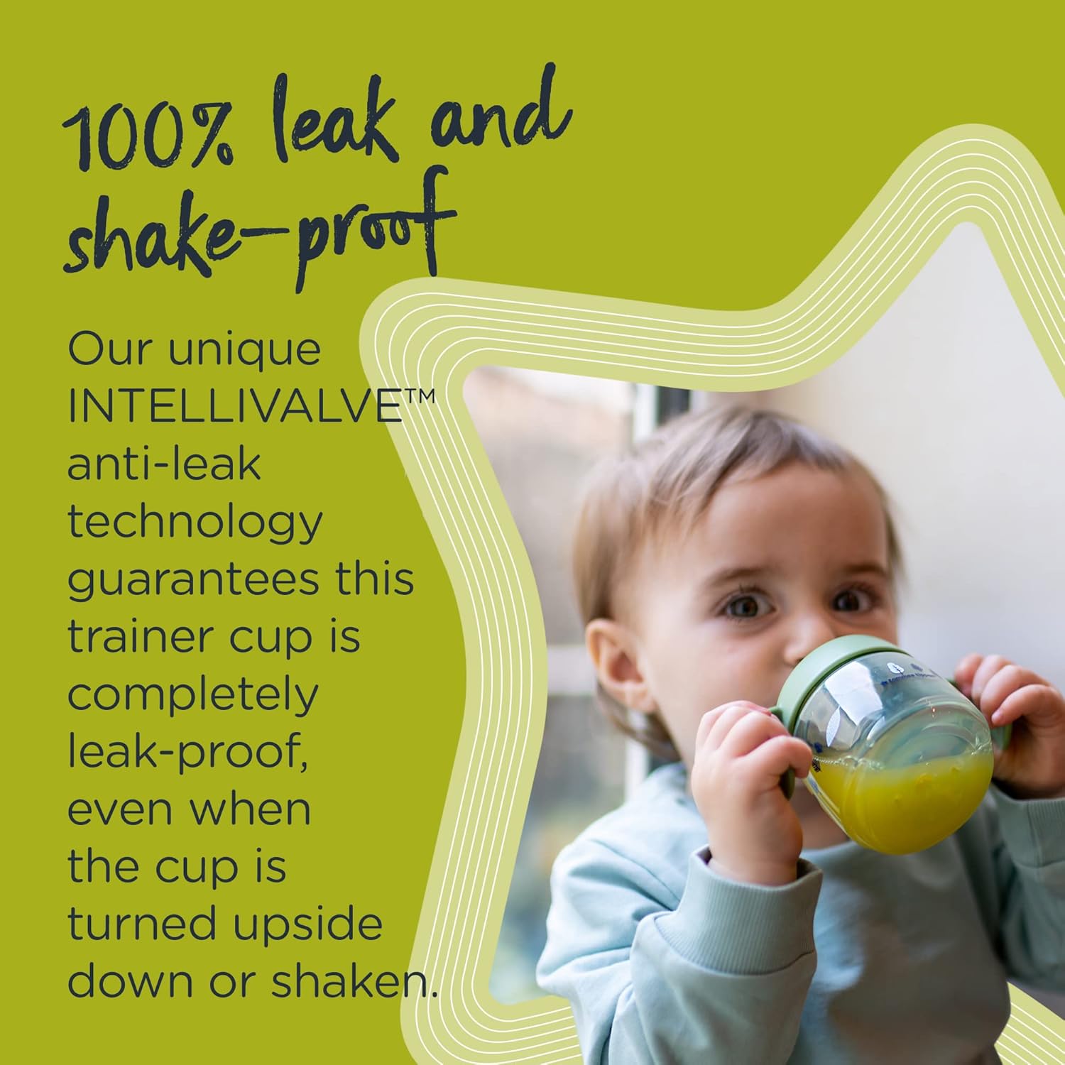 Tommee Tippee Superstar Sippee, Weaning Sippy Cup for Babies with INTELLIVALVE Leak and Shake-Proof Technology and BACSHIELD Antibacterial Technology, 4m+, 190ml, Pack of 1, Green-1