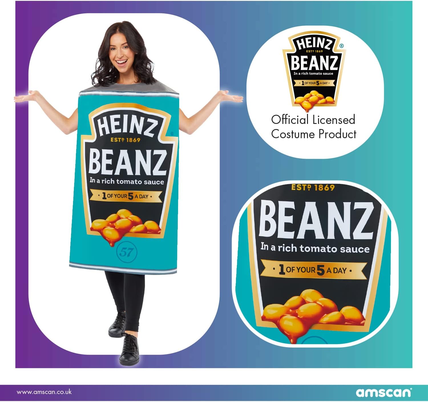 (PKT) (9913348) Adult Heinz Beanz Tabard Costume Tabard (Standard)-3