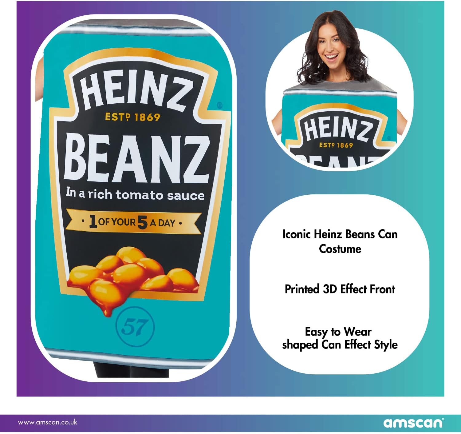 (PKT) (9913348) Adult Heinz Beanz Tabard Costume Tabard (Standard)-4