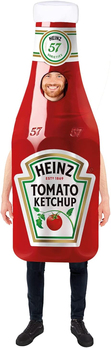 (PKT) (9913345) Adult Heinz Ketchup Bottle Costume Tabard (Standard)-0