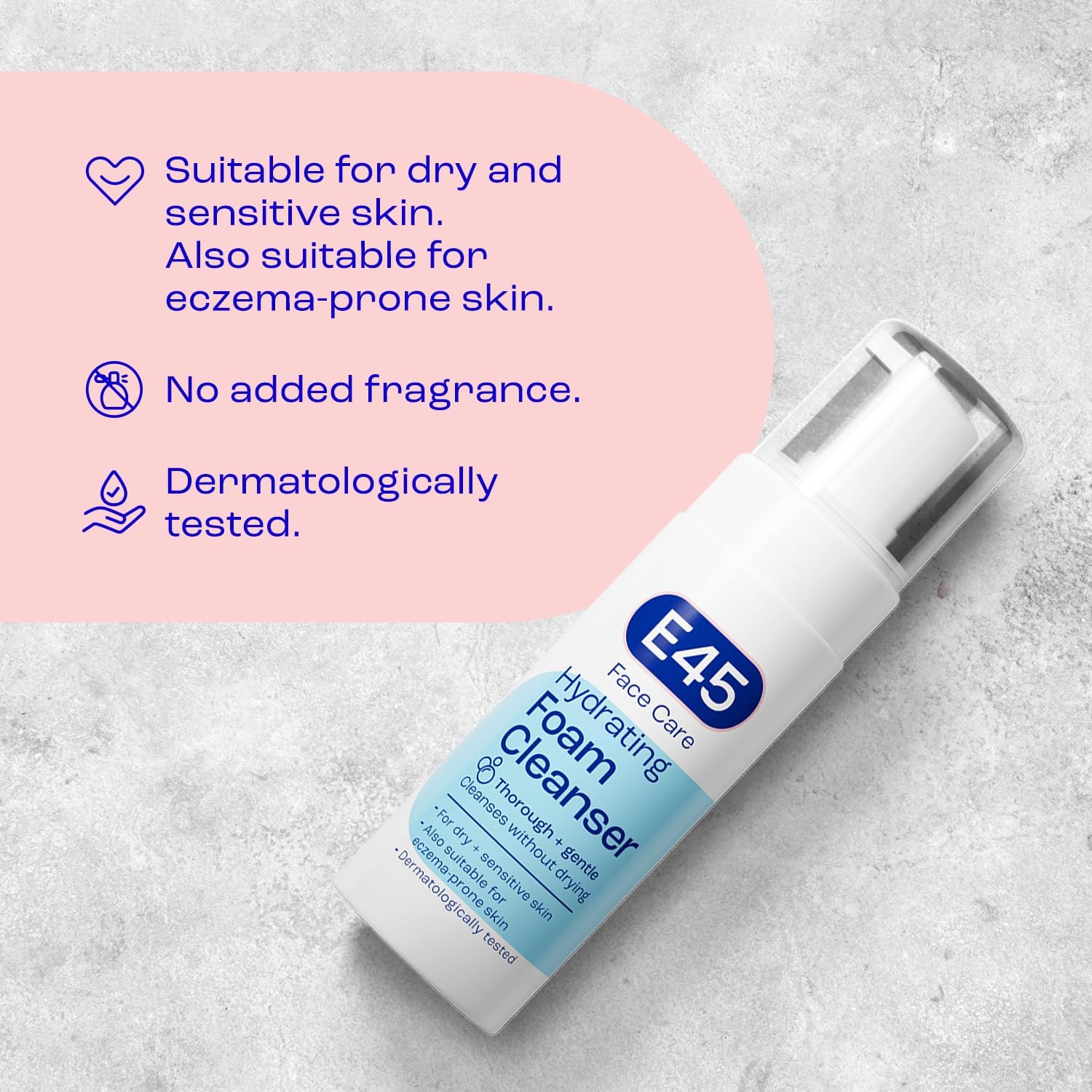 E45 Face Wash Foaming Cleanser – Daily Face Cleanser for Dry and Sensitive Skin – Gentle Facial Cleanser – Removes Excess Oil and Makeup for Clean, Soft Skin - Skin Care Facewash for Women & Mens Skin-5