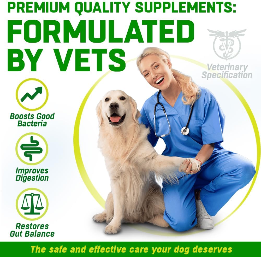 CANIVET Probiotics for Dogs. Canine Dietary Supplement - Aids Digestive Health, 200g Powder Dog Probiotic. 5 Billion CFU** with 10 Strains of Good Bacteria for your Dog's Digestive Health.-4