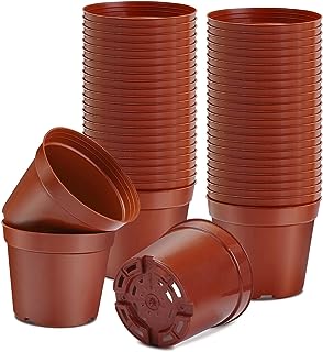 Muzhira Pots for Seed Starting/Cuttings, 12cm 10pcs Plastic Plant Nursery Pots,Seed Starting Pot Flower Plant Container for Seedlings, Cuttings, Transplanting