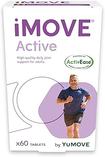 iMOVE Active | Natural Joint Supplement for Humans, 60 Tablets - Includes Glucosamine HCl, Green Lipped Mussel, Hyraluronic Acid, Vitamin E and C and Manganese