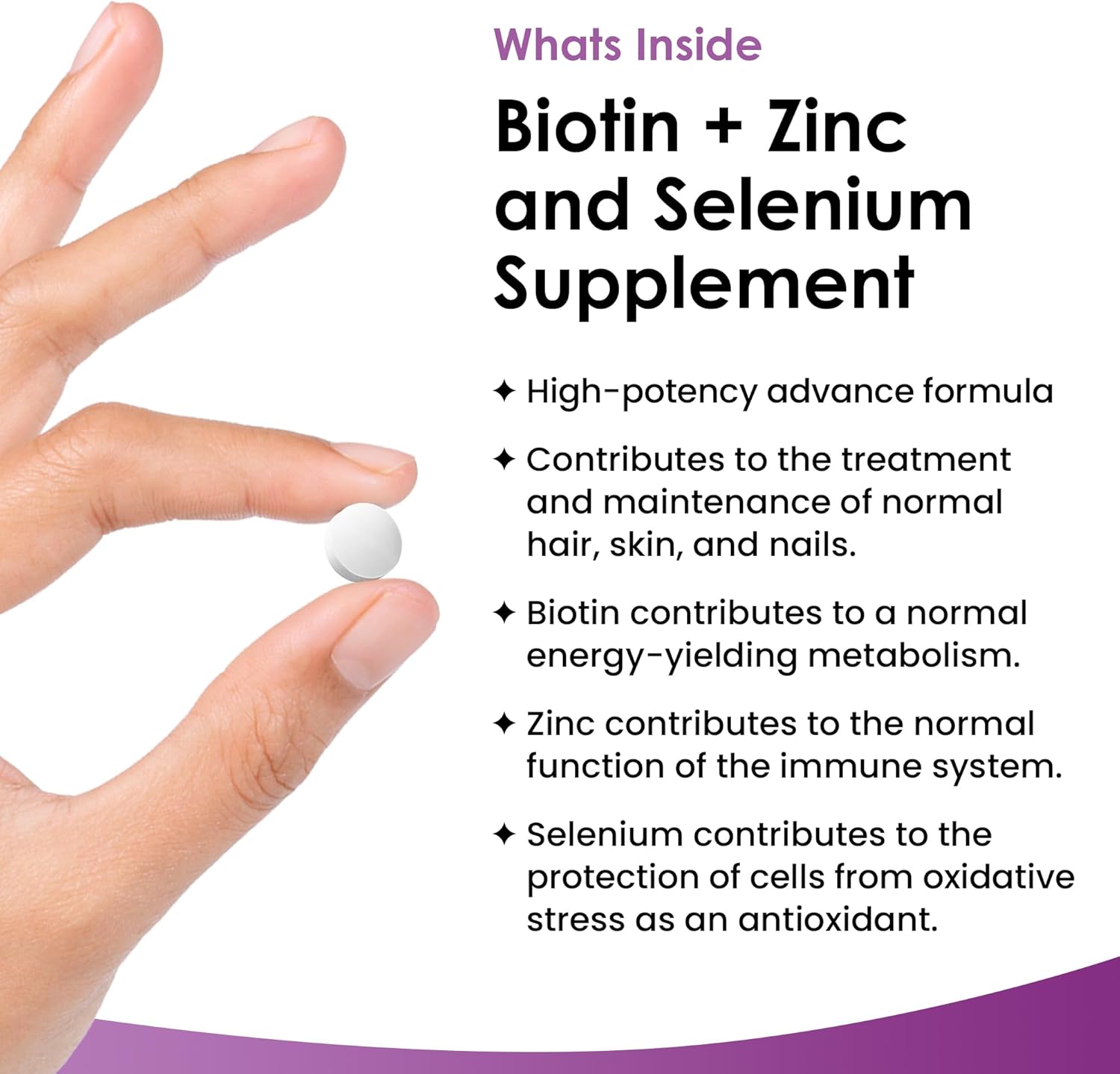 Biotin Hair Growth Vitamins 12,000mcg 365 D-Biotin Tablets Enriched with Zinc & Selenium – Vegan Hair Skin & Nails Vitamins for Women and Men High Strength Hair Vitamins - UK Made by New Leaf-1